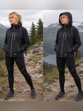 LADIES Trespass Bela II TP75 Soft Shell 8000 mm Waterproof Jacket Black Sz M